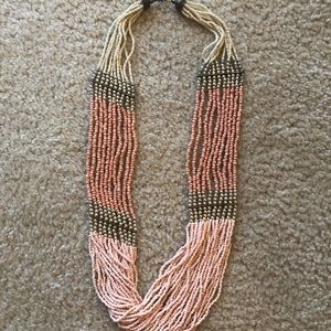 Long beaded statement necklace